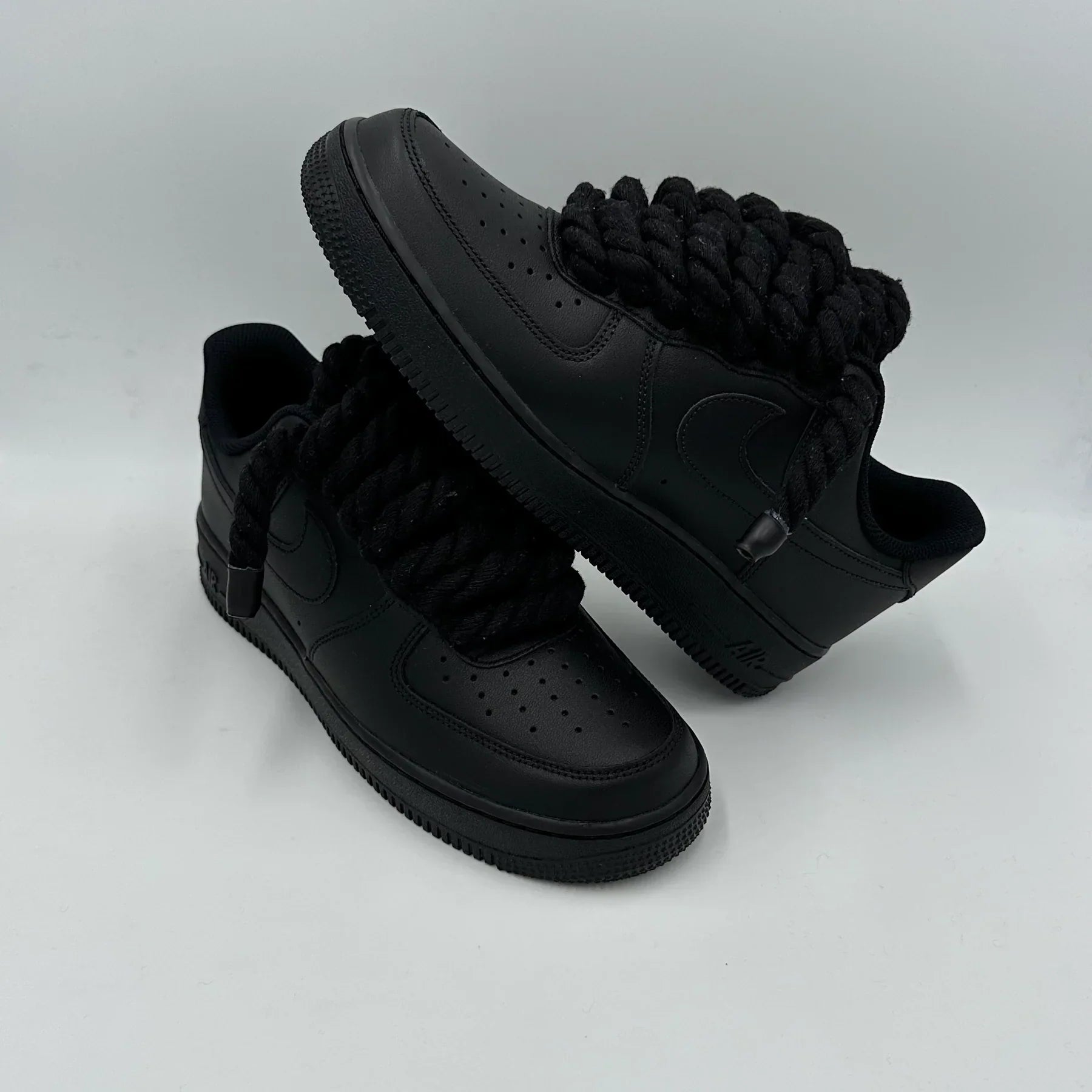 Nike Air Force 1 Black "Rope Laces" - Dripflix
