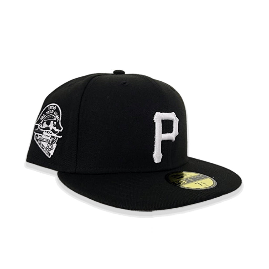 Black Pittsburgh Pirates Gray Bottom 1959 All Star Game Side Patch New Era 59Fifty Fitted