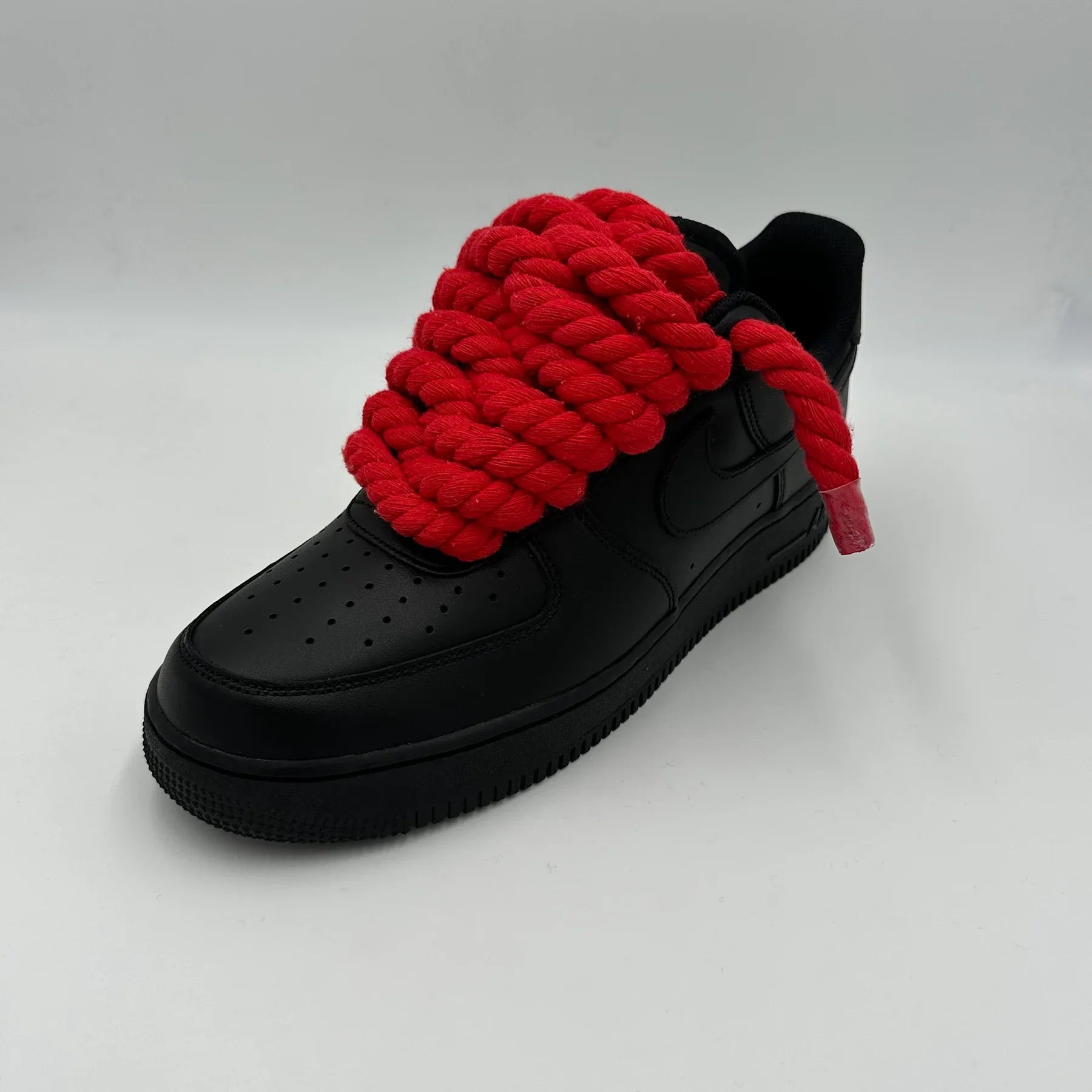 Nike Air Force 1 Black “Rope Laces Red” - Dripflix