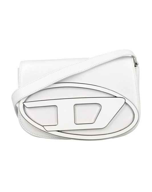 DIESEL 1DR LEATHER SHOULDER BAG BLACK