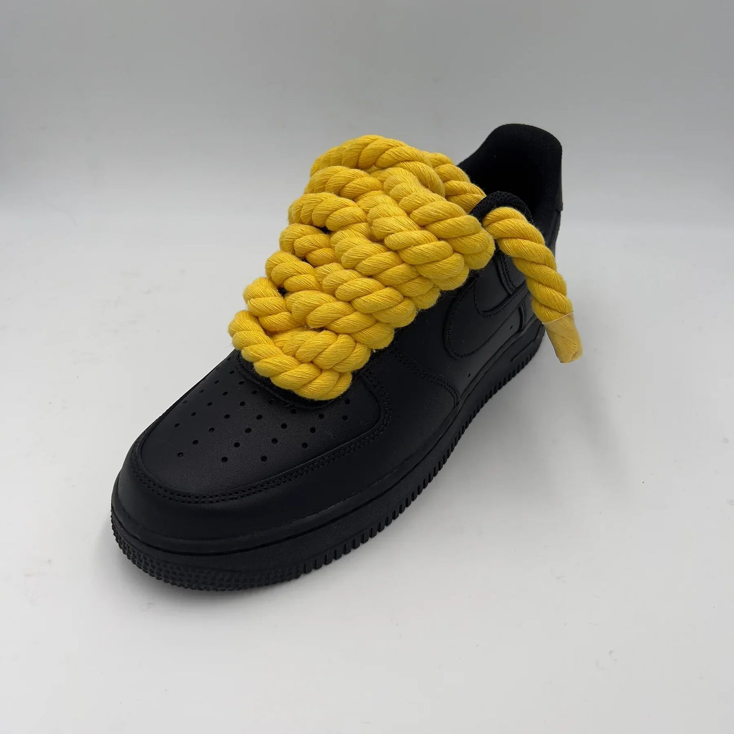 Nike Air Force 1 Black “Rope Laces Yellow” - Dripflix