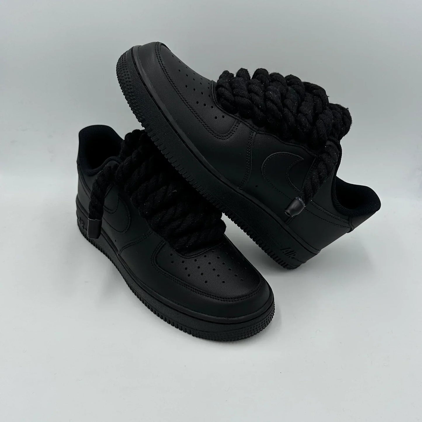 Nike Air Force 1 Black "Rope Laces" - Dripflix