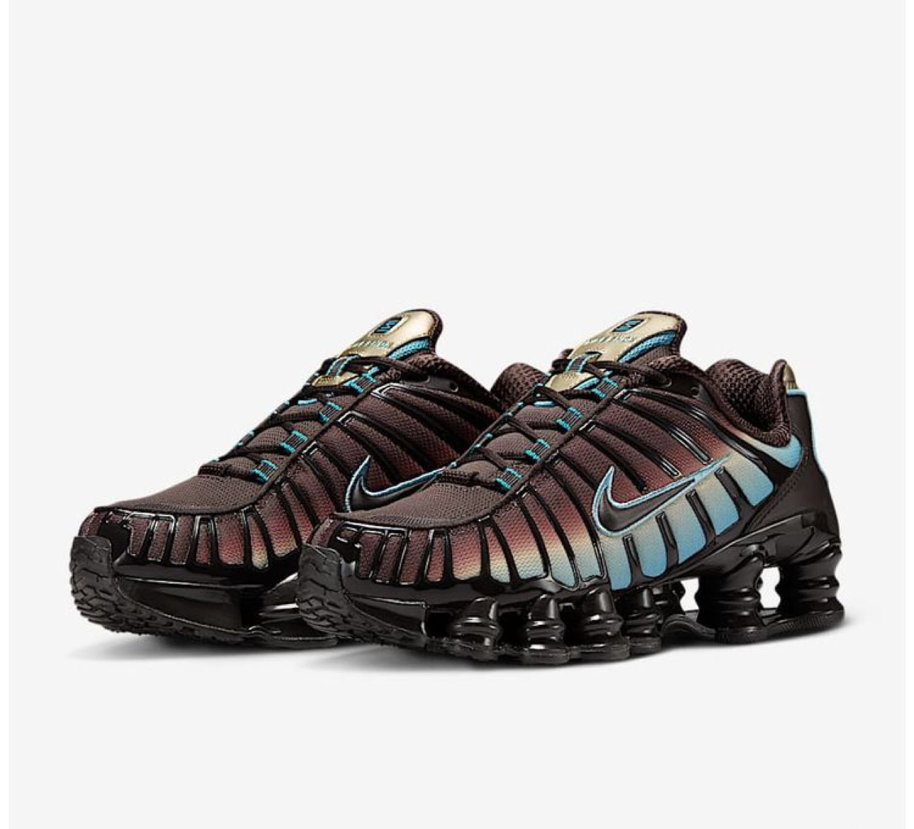 NIKE SHOX TL "black,brown / blue"