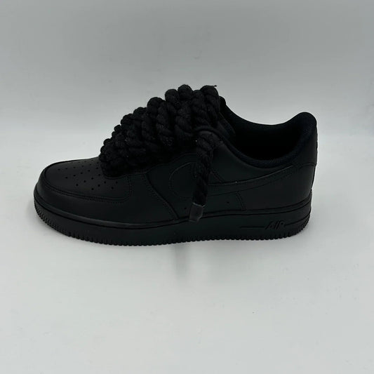 Nike Air Force 1 Black "Rope Laces" - Dripflix