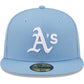 Mens New Era Sky Blue Oakland Athletics Logo White 59FIFTY Fitted Hat