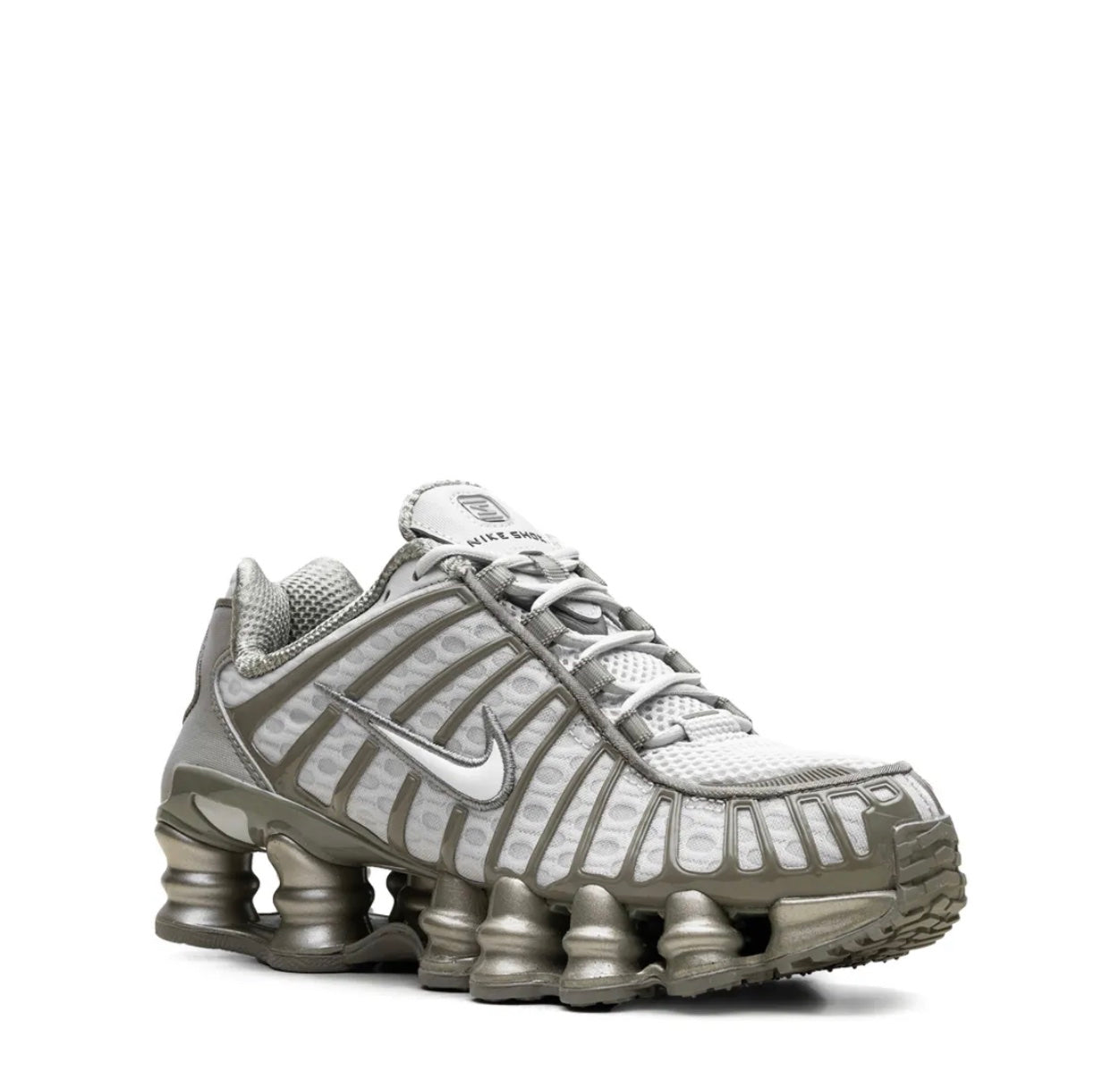NIKE SHOX TL “LIGHT SILVER/WHITE/LIGHT ARMY” SNEAKERS