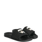 Karl Lagerfeld logo-embossed slides