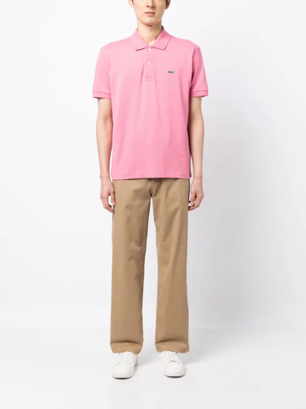 Lacoste logo-patch cotton polo shirt
