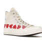 Converse Chuck Taylor All-Star 70 Hi Comme des Garcons Play Multi-Heart White - Dripflix