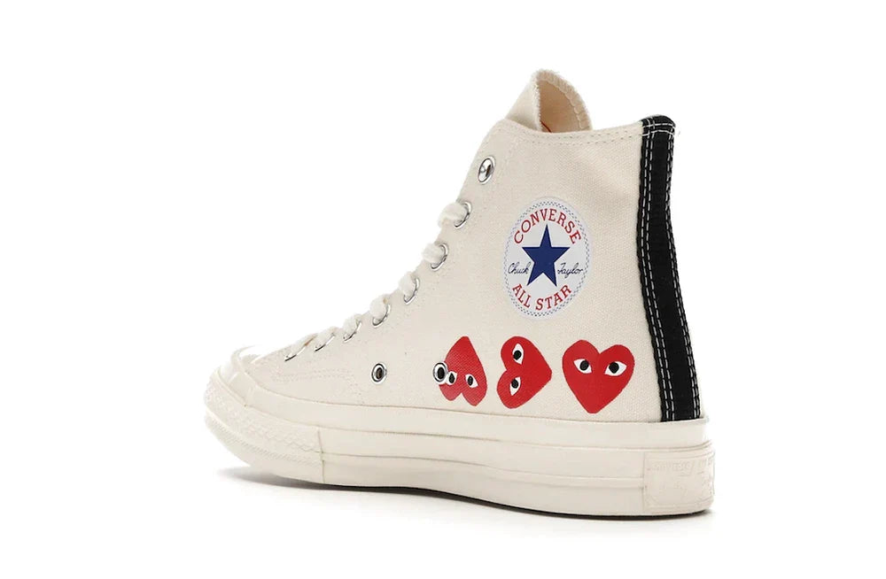 Converse Chuck Taylor All-Star 70 Hi Comme des Garcons Play Multi-Heart White - Dripflix