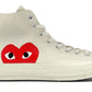 Converse Chuck Taylor All-Star 70 Hi Comme des Garcons PLAY White - Dripflix