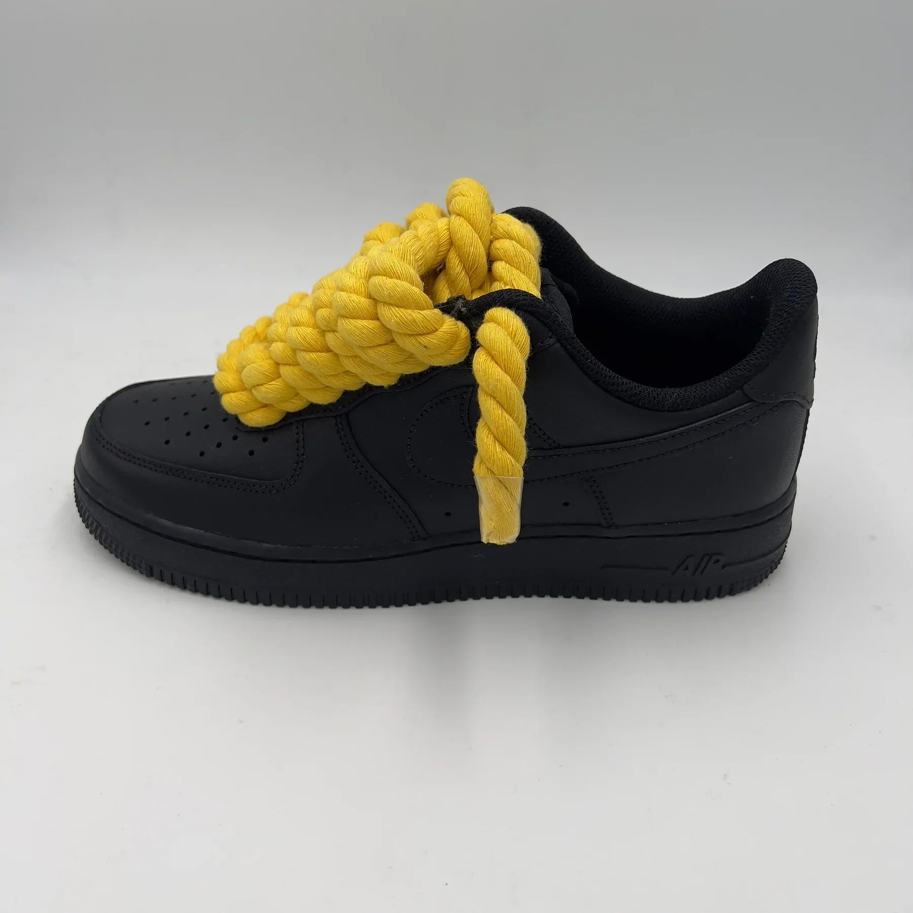 Nike Air Force 1 Black “Rope Laces Yellow” - Dripflix